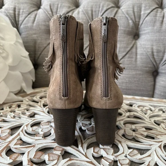 Gabor Suede Leather Fringe Heels Boots Women’s US 9.5 - Picture 9 of 11